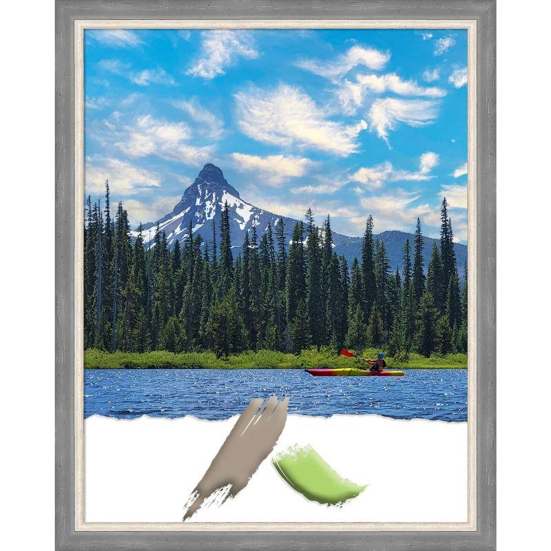 Gray Satin Finish Wood Hanging Picture Frame