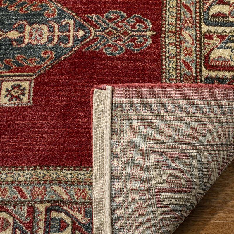 Mahal Red and Creme Synthetic Area Rug 2'-2" x 8'