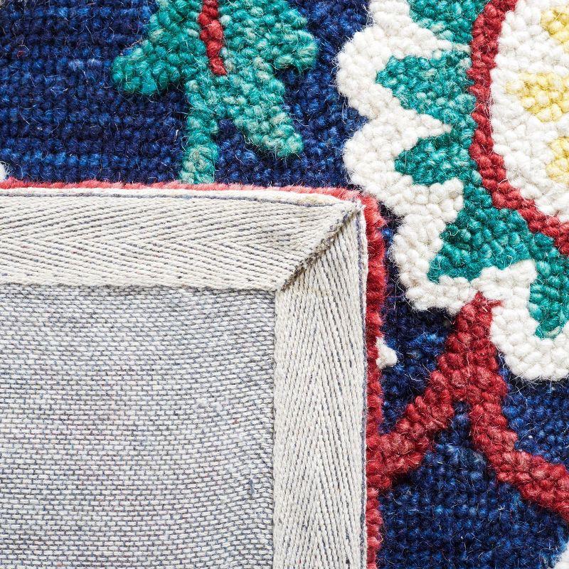 Blossom BLM564 Hand Tufted Area Rug - Navy/Red - 4'x6' - Safavieh.