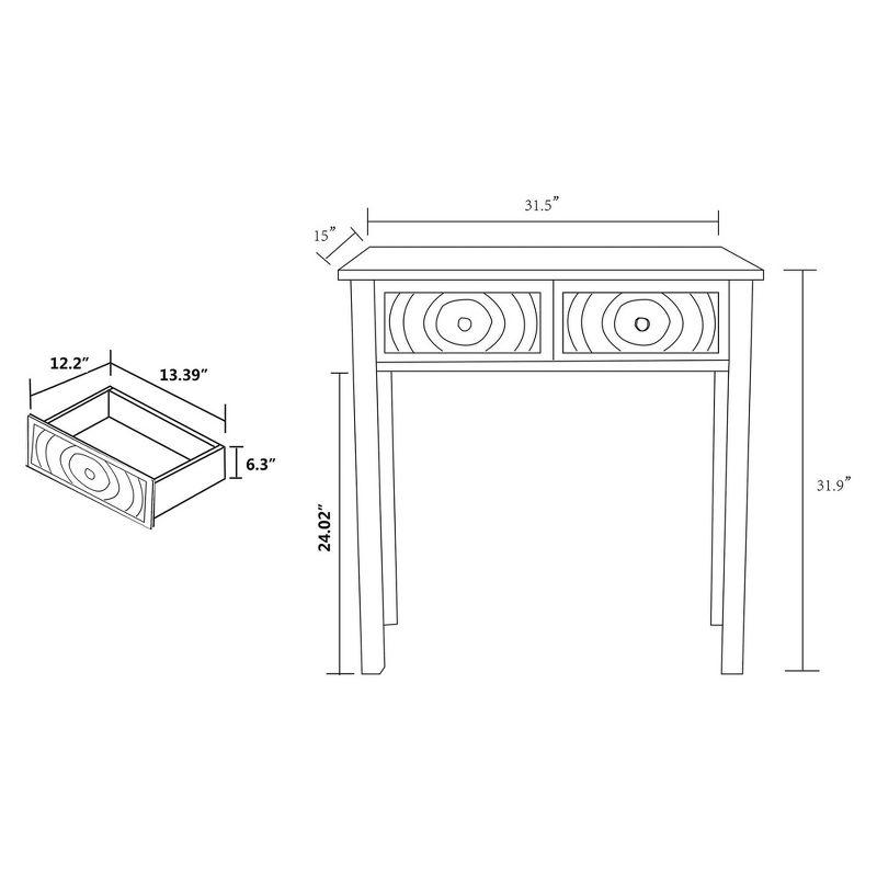 Lambert Wood 2 Drawer Console Table White - Baxton Studio