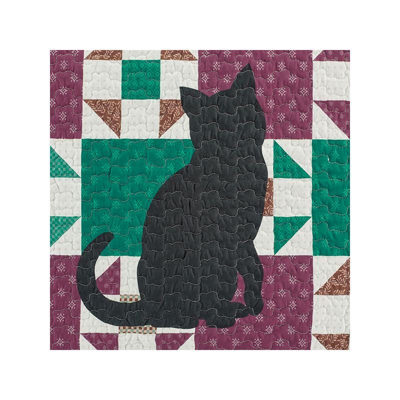 Charming Cat Silhouette Patchwork Pillow Sham