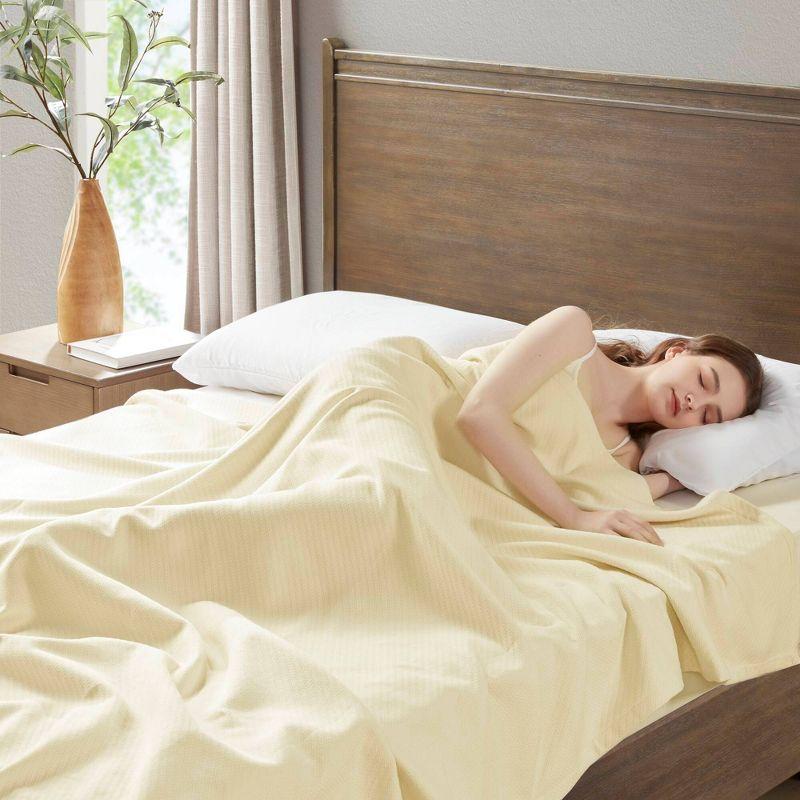 Bed Blanket Liquid Cotton Twin Ivory