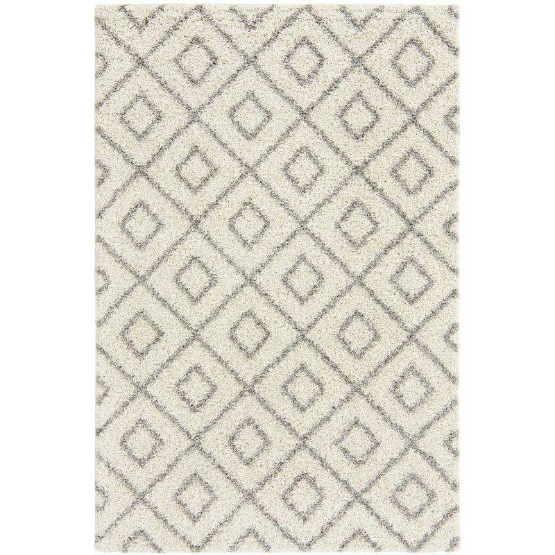 Unique Loom 6' 0 x 9' 0 Rectangle Trellis Shag Ivory Area Rug