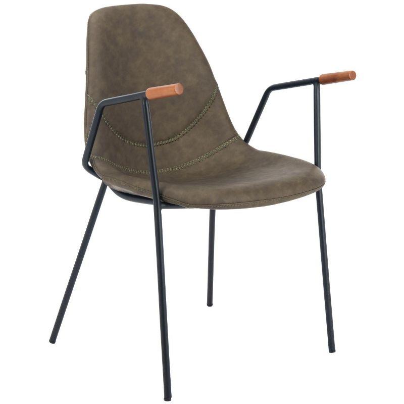 Tanner Mid-Century Dining Chair (Set of 2) - DCH3001 - Olive/Black - Safavieh