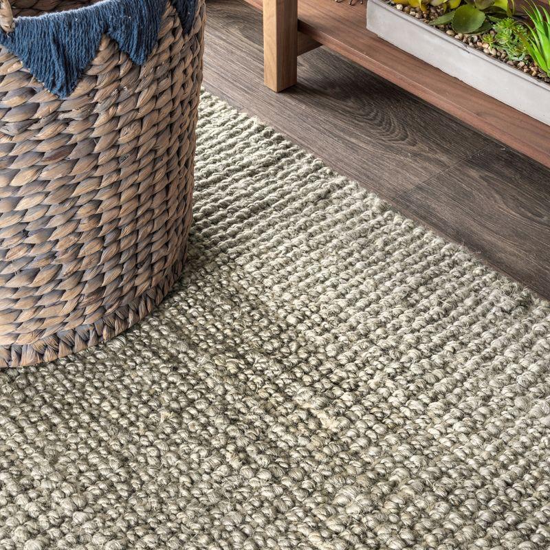 3'x5' Pata Hand Woven Chunky Jute Area Rug, Gray - JONATHAN Y