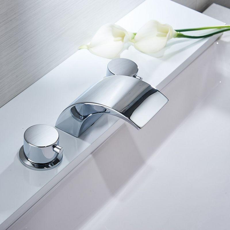BWE 8 in. Widespread 2-Handle Bathroom Faucet With Led Light in Polished Chrome