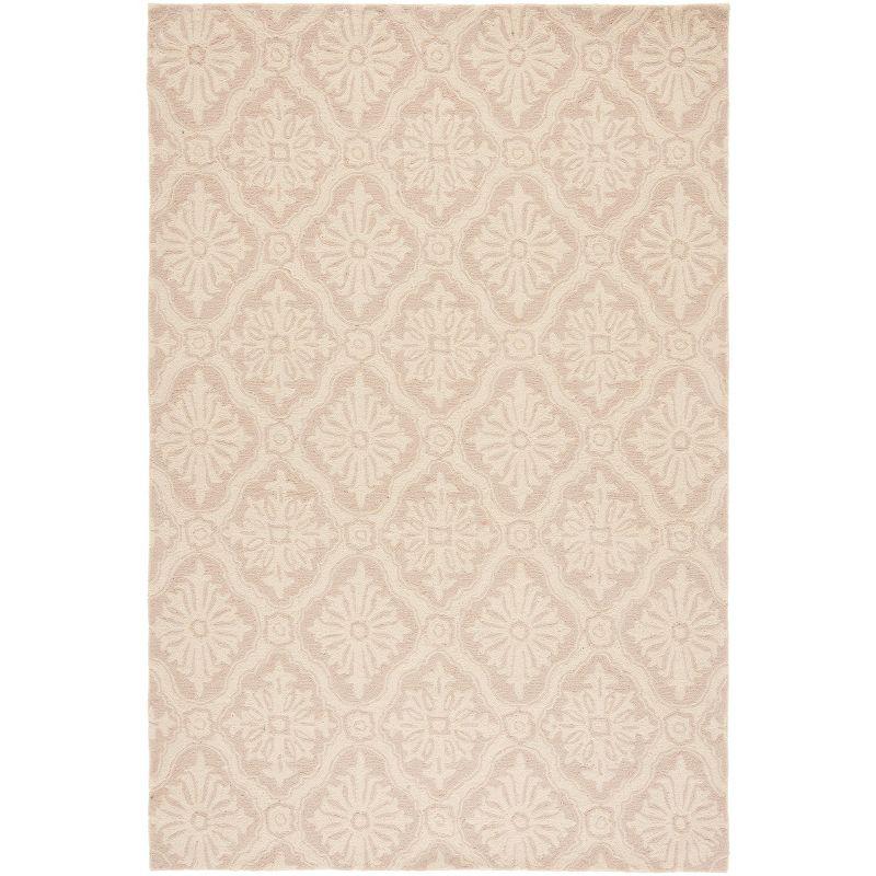 Reversible Creme Hand-Knotted Easy Care Synthetic Rug, 6' x 9'