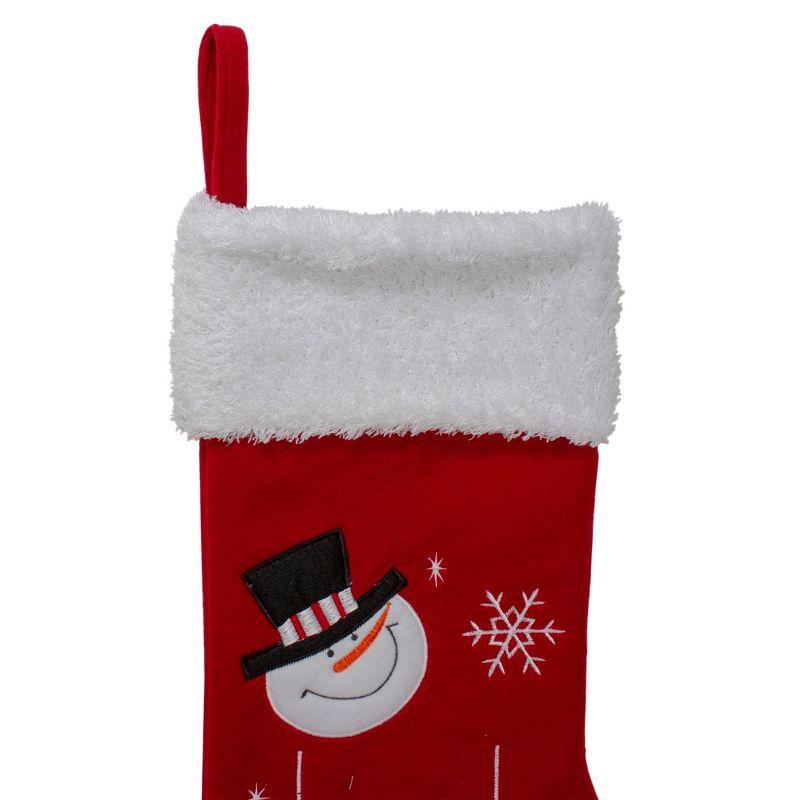 19" Red and White Embroidered Snowmen Letter to Santa Christmas Stocking