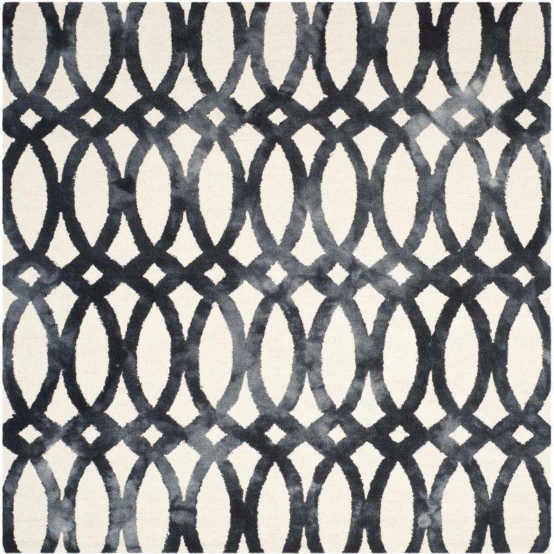 Dip Dye DDY675 Hand Tufted Area Rug - Ivory/Graphite - 7'x7' - Safavieh.