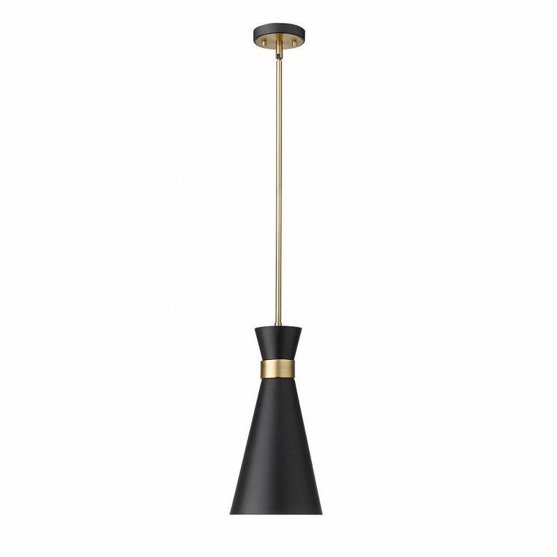 Z-Lite Soriano 1 - Light Chandelier in  Matte Black/Heritage Brass