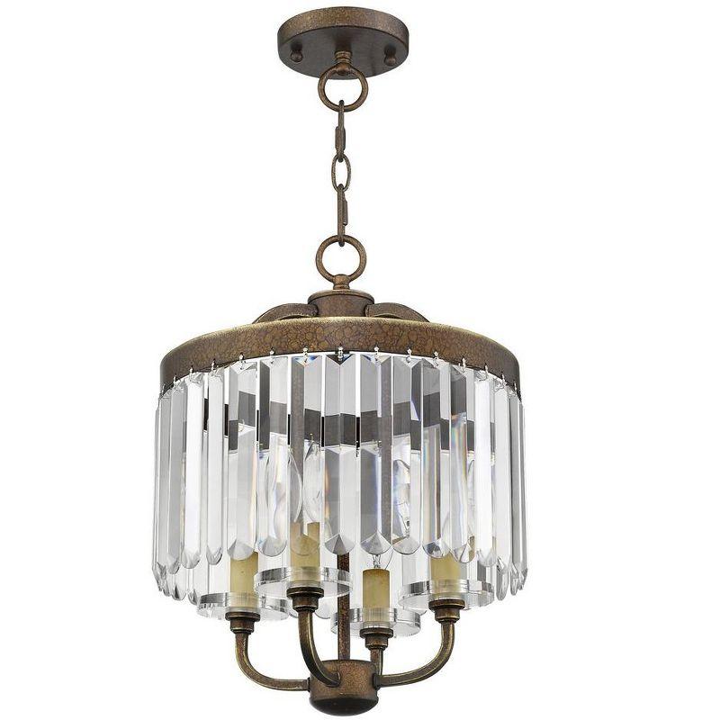 Palacial Bronze Mini Chandelier with Clear Crystal Accents