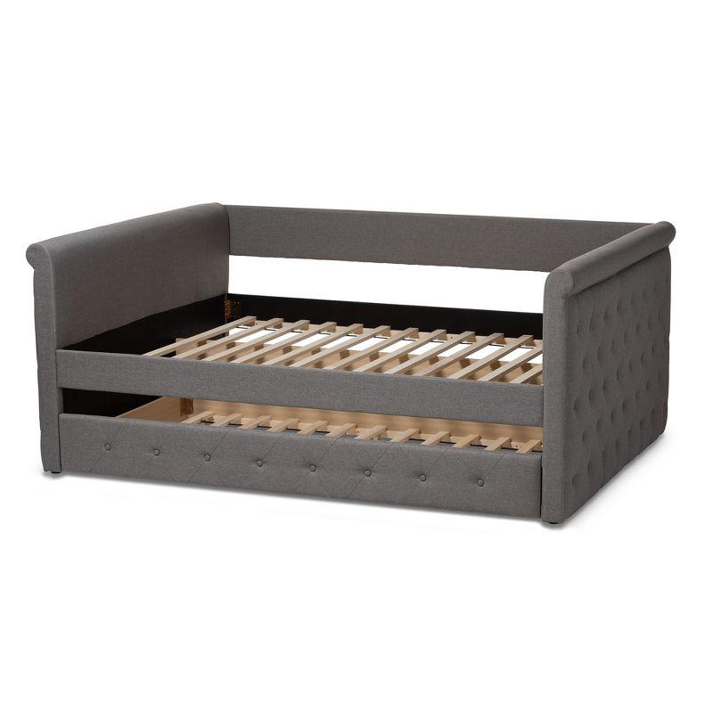 Queen Alena Daybed with Trundle Gray - Baxton Studio: Contemporary Upholstered Bedroom Furniture