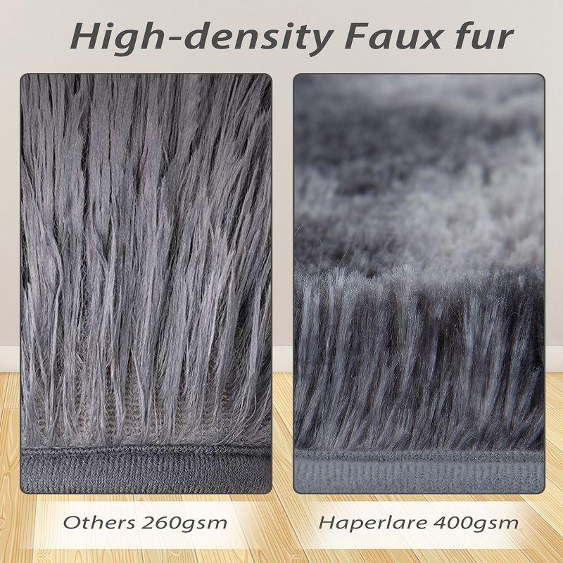 Shaggy Area Rug Super Soft Fluffy Plush Carpet, 8' x 10' Tie-Dye Dark Gray