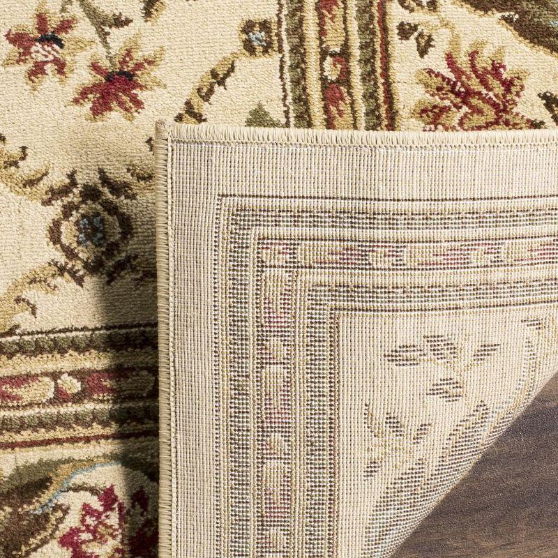 Ivory Floral Rectangular Medium Pile Area Rug