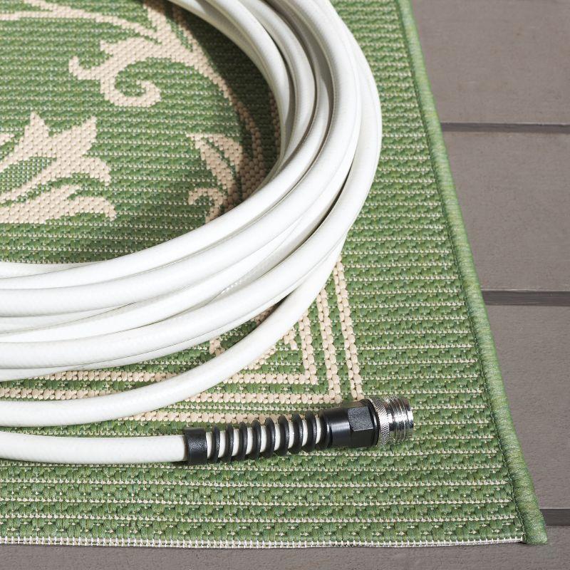 Courtyard CY2098 UV & Stain Resistant Non-Shedding Power Loomed Indoor/Outdoor Runner Rug - Olive/Natural - 2'3"x10' - Safavieh