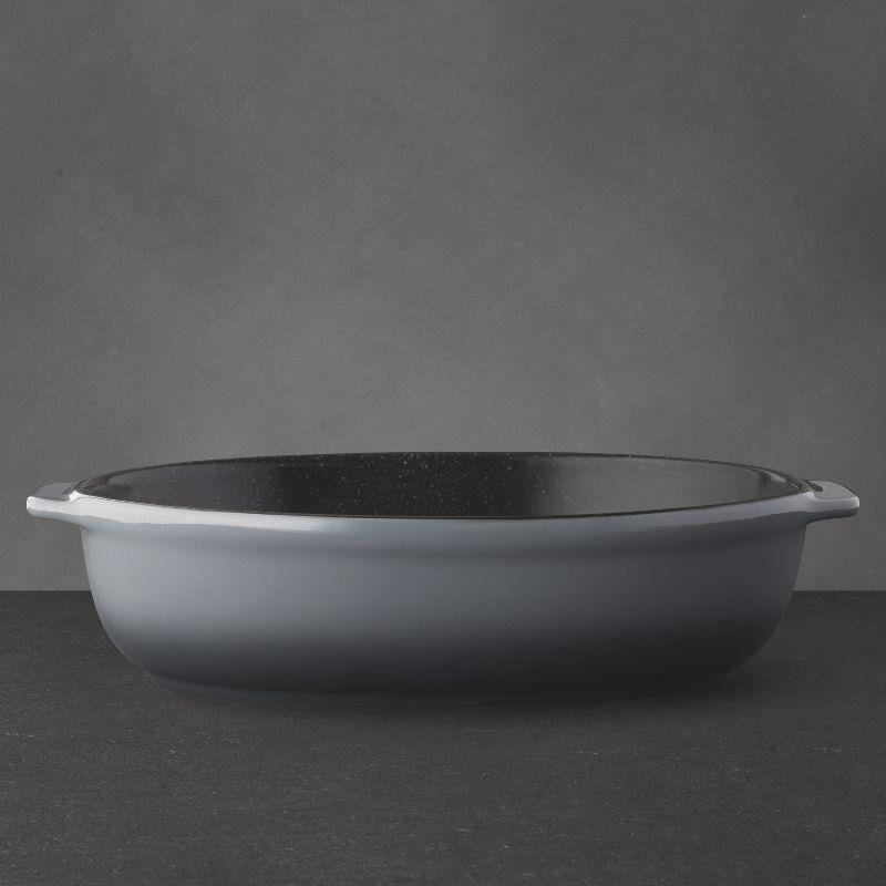 Gray Stoneware Oval Baking Dish with Handles, 16.8 in