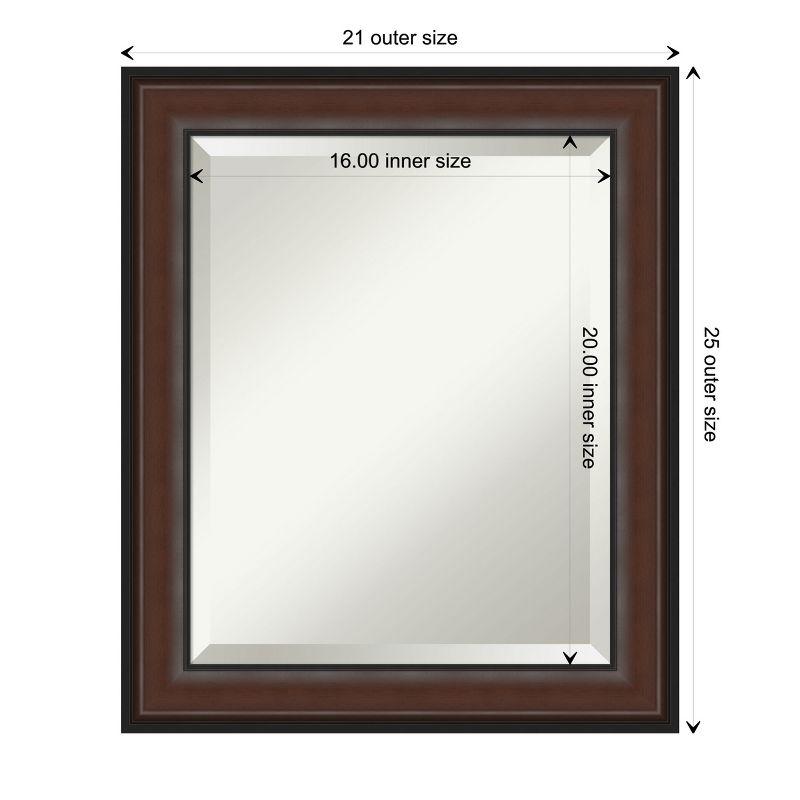 Harvard Walnut Beveled Framed Rectangular Wall Mirror