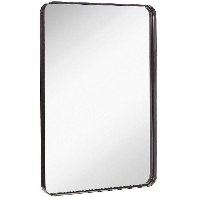 Bronze Rectangular Metal Frame Wall Mirror, 24" x 36"