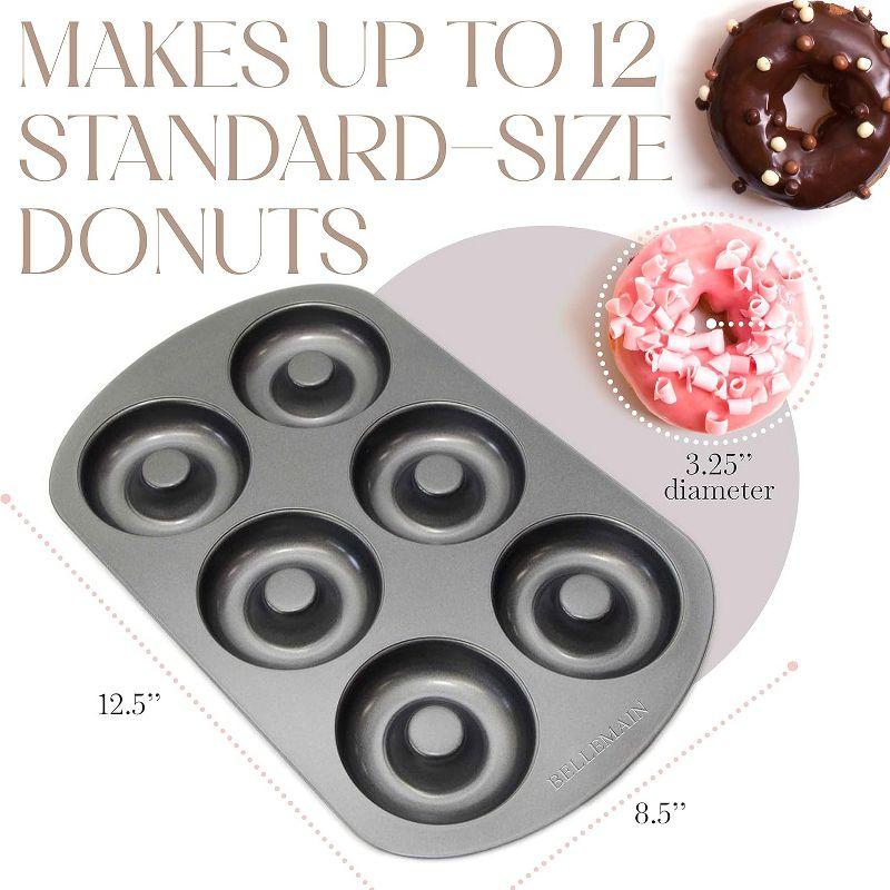 Bellemain Premiere Donut Pan for Baking Nonstick Doughnut Pan with 6-Doughnut Molds | Steel Donut Trays | Make Perfect Bagels and Cake Donuts (2)