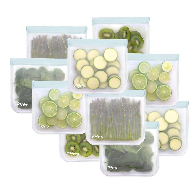 (re)zip Reusable Leakproof Food Storage Sandwich Lunch Bag Family Pack - 10pk