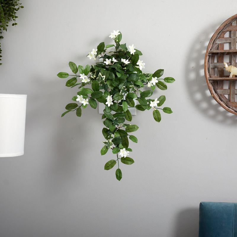Nearly Natural 19-in Mixed Stephanotis & Ivy Hanging Artificial Plant (Set of 4)