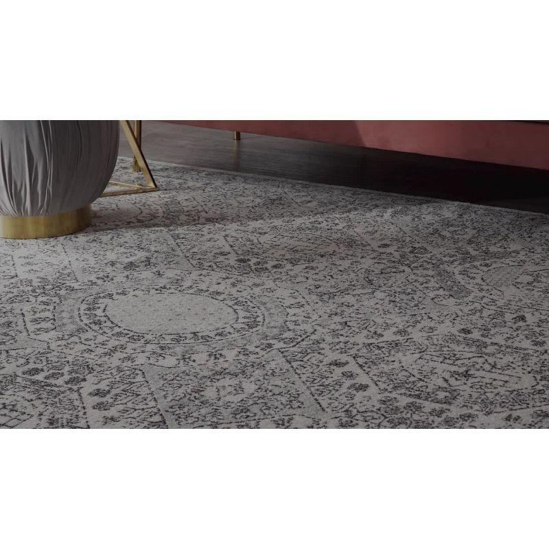 Nuloom Minta Medallion 6 Square Indoor Area Rug for Living Room Bedroom Dining Room Kitchen, Grey/Ivory