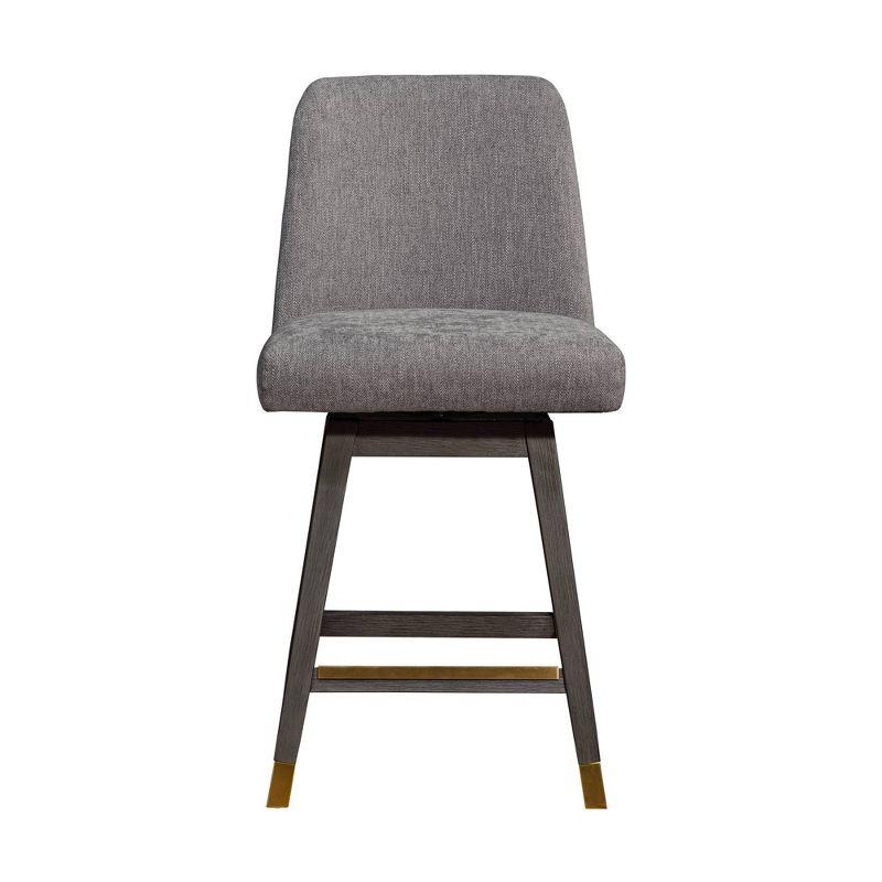 Armen Living Amalie Wood Finish with Fabric Swivel Counter Height Barstool