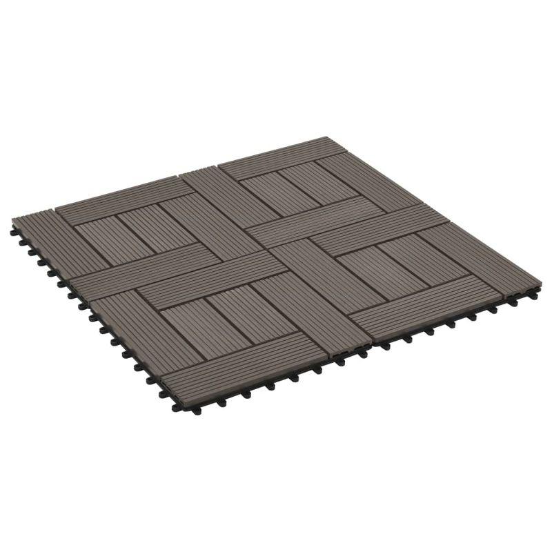 VidaXL 11 Pieces Decking Tiles WPC 11.8" x 11.8" 1 Sqm