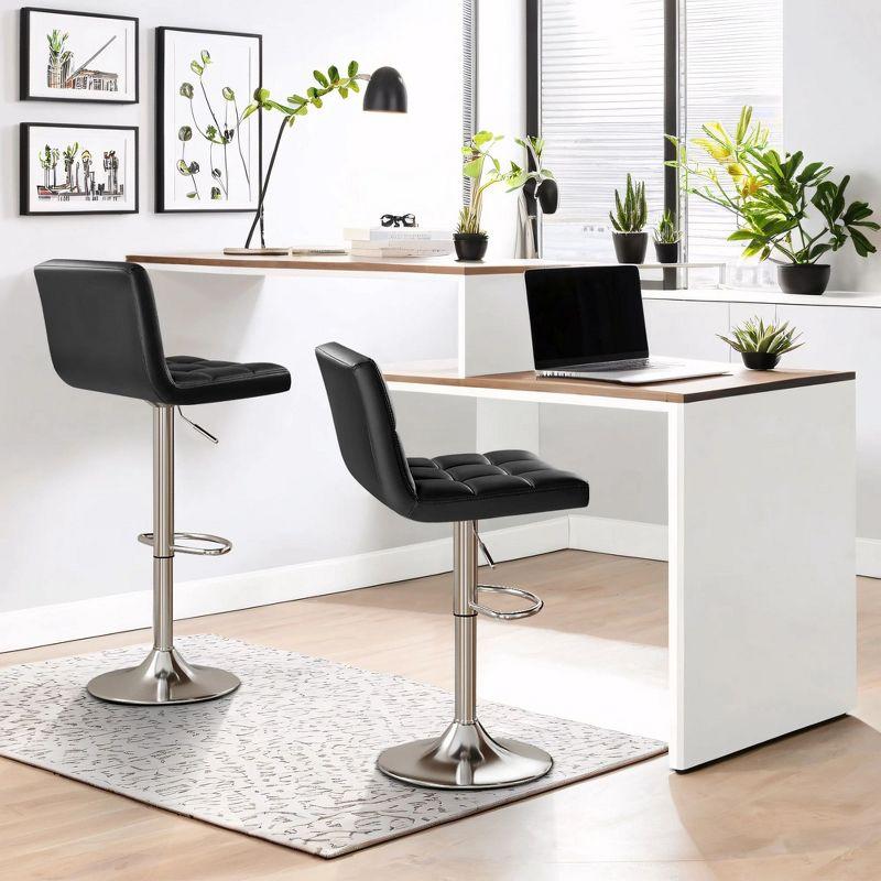 LACOO 33" - 44" Bar Height Adjustable Swivel Barstool - Black