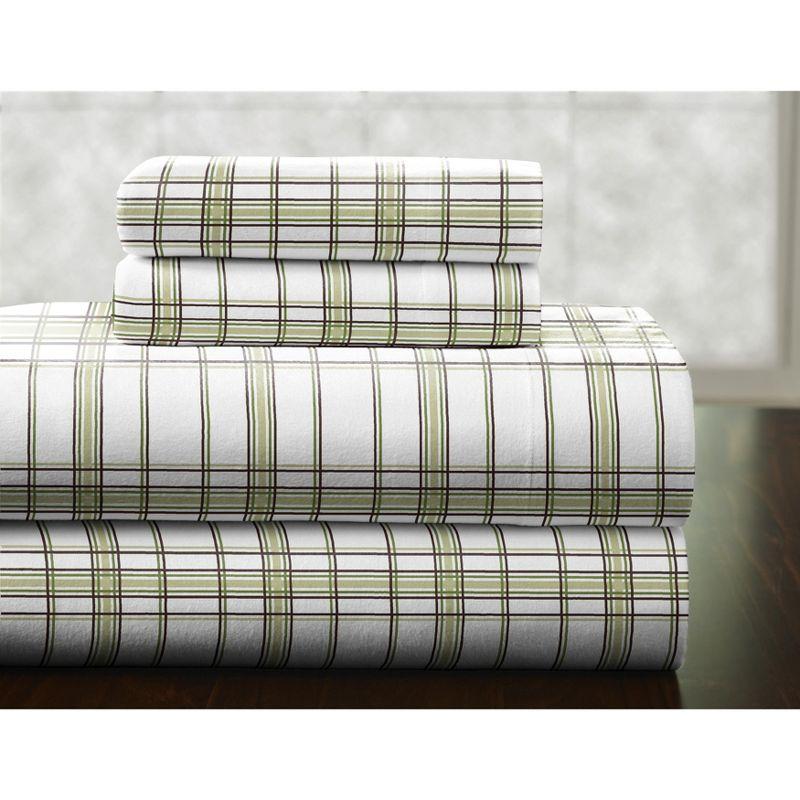 Pointehaven Flannel Plaid Sheet Set