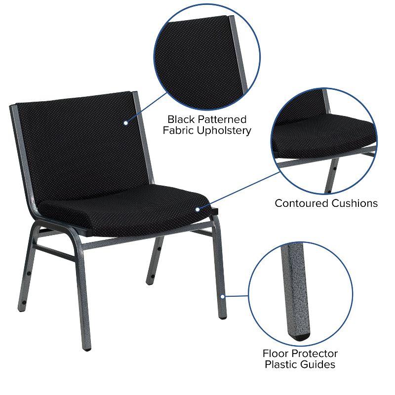 Flash Furniture HERCULES Series Big & Tall 1000 lb. Rated Black Fabric Stack Chair