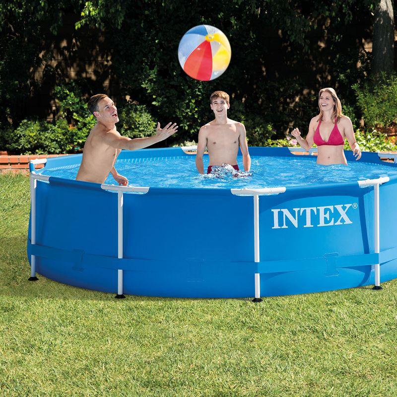 Intex Intex 10ft x 30in Round Metal Frame Above Ground Swimming Pool w/Filter Pump