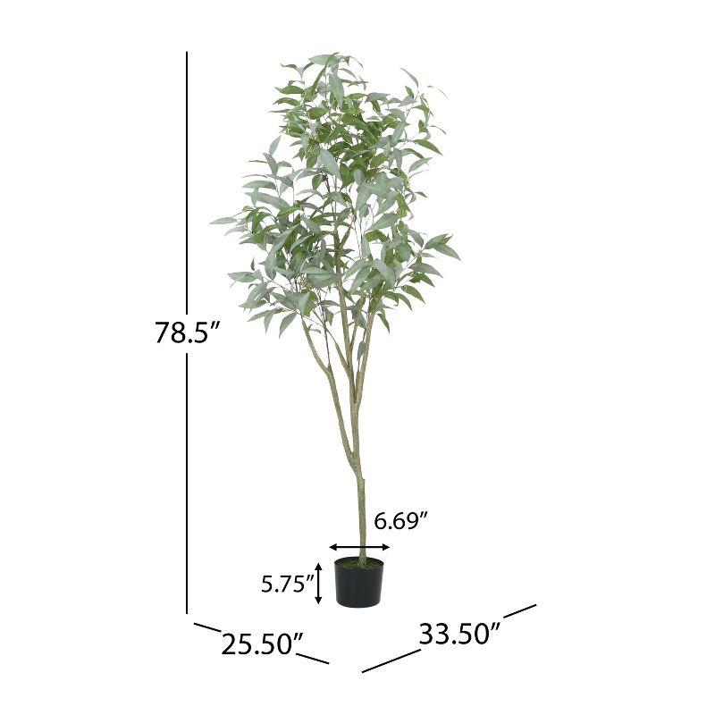 GDFStudio Bowrun 6.5' x 2.8' Artificial Eucalyptus Leaf Tree, Green