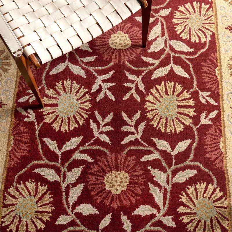 Heritage Red and Beige Hand-Tufted Wool Area Rug