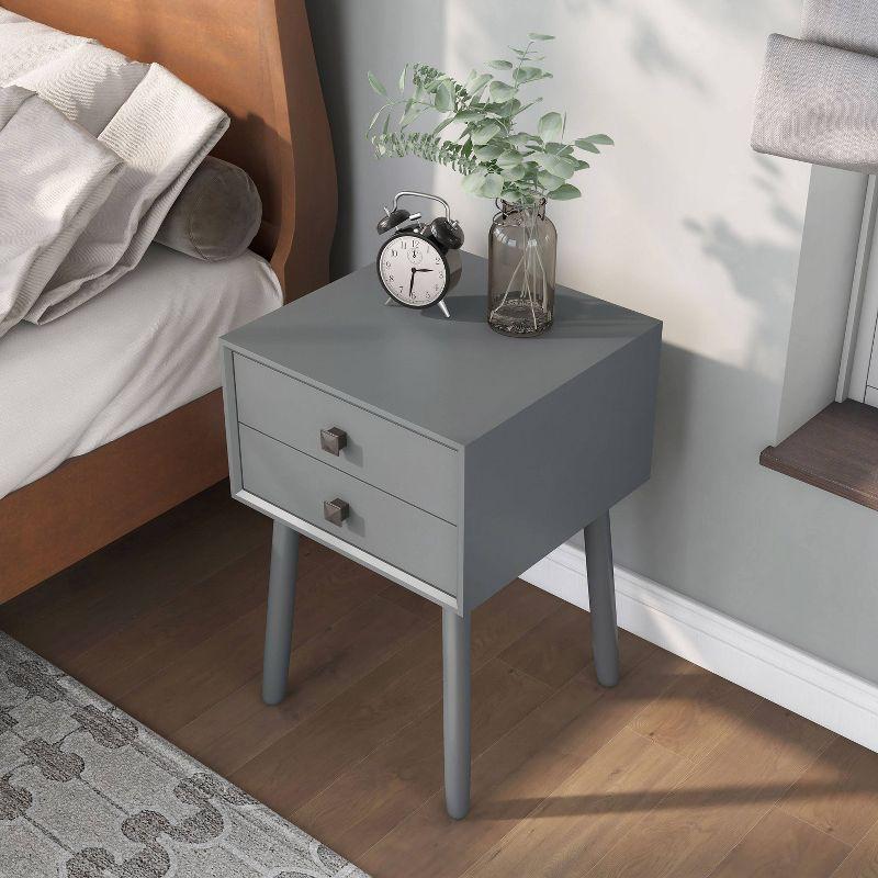 24/7 Shop At Home Norvy 2 Drawer Nightstand