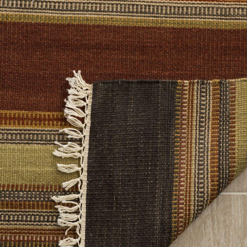 Striped Kilim STK315 Hand Woven Indoor Area Rug - Gold - 9'x12' - Safavieh