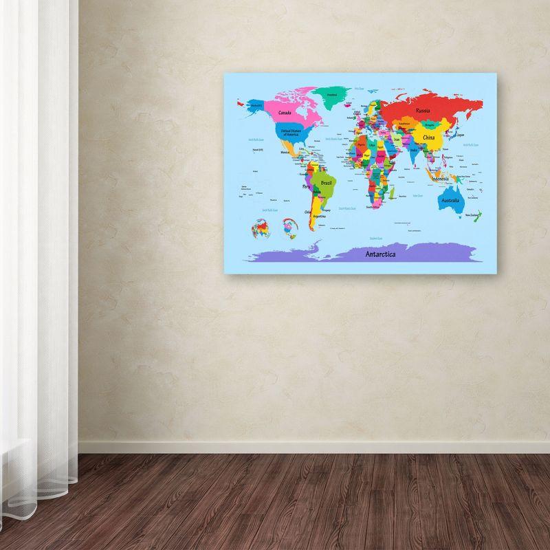 Michael Tompsett Children's World Map Canvas Art 32" x 22"