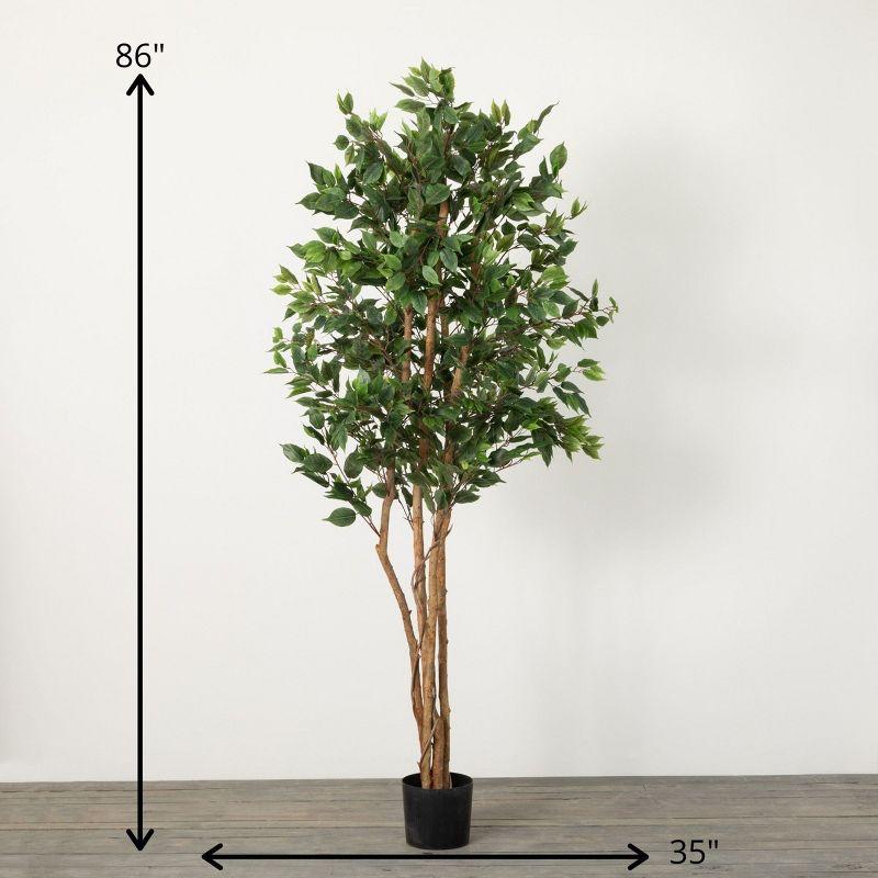 Verdant Luxe 7'2" Faux Ficus Floor Plant in Sleek Pot