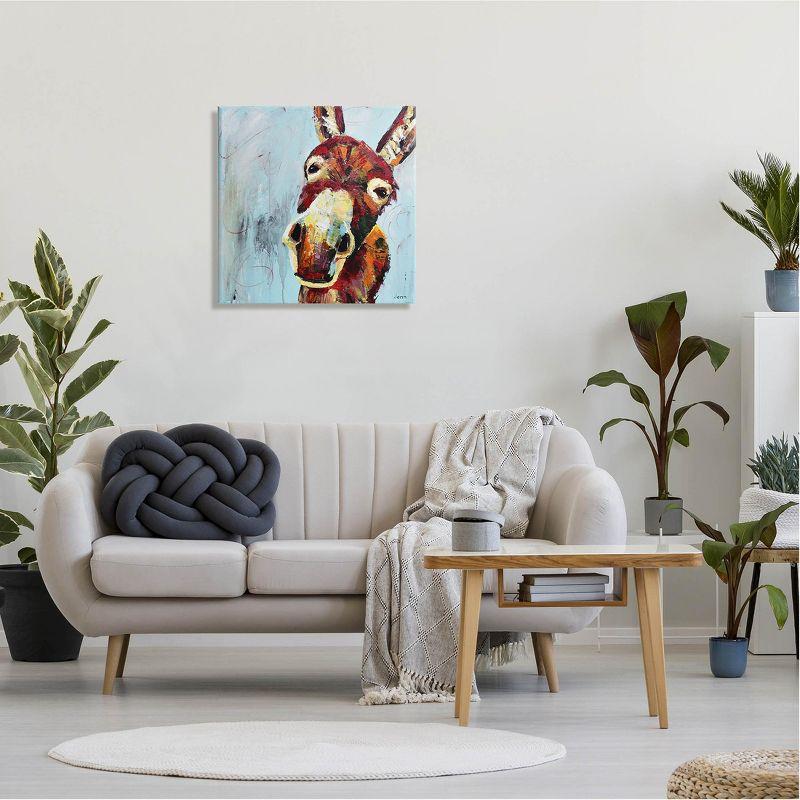 " Donkey Face Blue Background " by Jen Seeley Painting Print