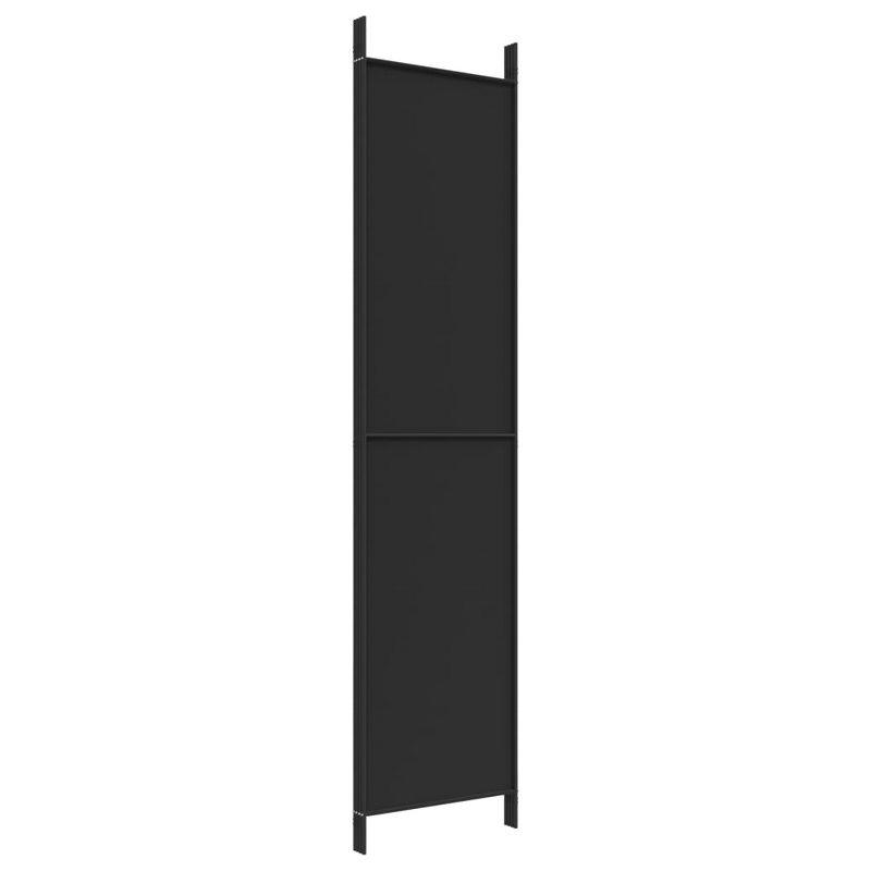 vidaXL 4-Panel Room Divider in Black Fabric - Versatile aid to Create Privacy, Block Sunlight and Enhance Decor - Foldable, Easy to Store and Assemble