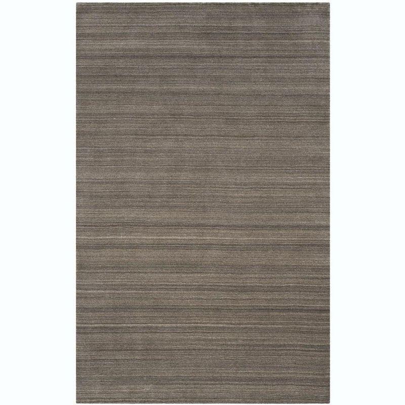 Pewter Hand-Knotted Wool Rectangular Area Rug 6' x 9'