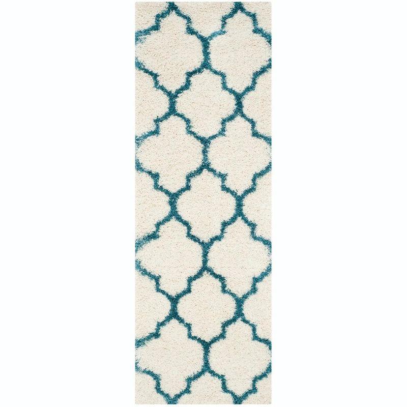Shag Kids SGK566 Power Loomed Indoor Runner Rug - Ivory/Blue - 2'3"x9' - Safavieh.