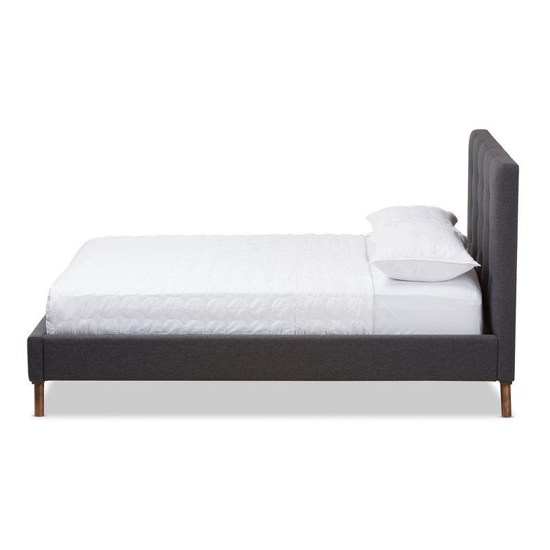 Valencia Mid Modern Fabric Platform Full Bed Dark Gray - Baxton Studio