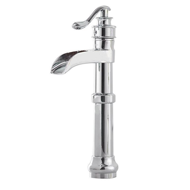 Polished Chrome Single-Handle Waterfall Vessel Bathroom Faucet