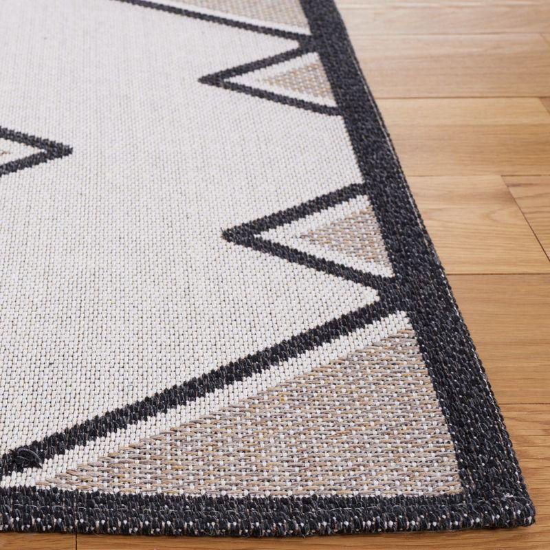 Augustine Black and Beige Geometric Square Area Rug