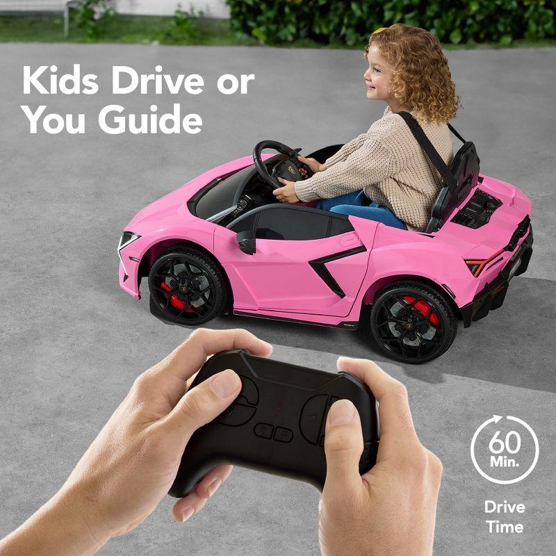 Best Choice Products Kids 12V Ride-On Car Officially Licensed Lamborghini Revuelto w/ Remote, LED Lights - Pink