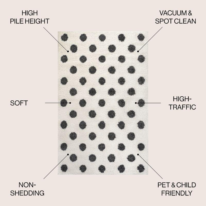 Pere Modern Charcoal Dot Shag Area Rug  - JONATHAN Y