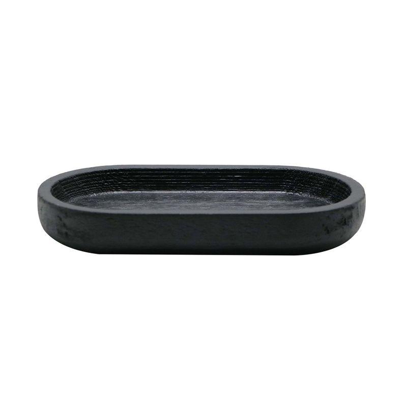 Sweet Water Decor Black Wood Tray - 6.9 x 3.7"