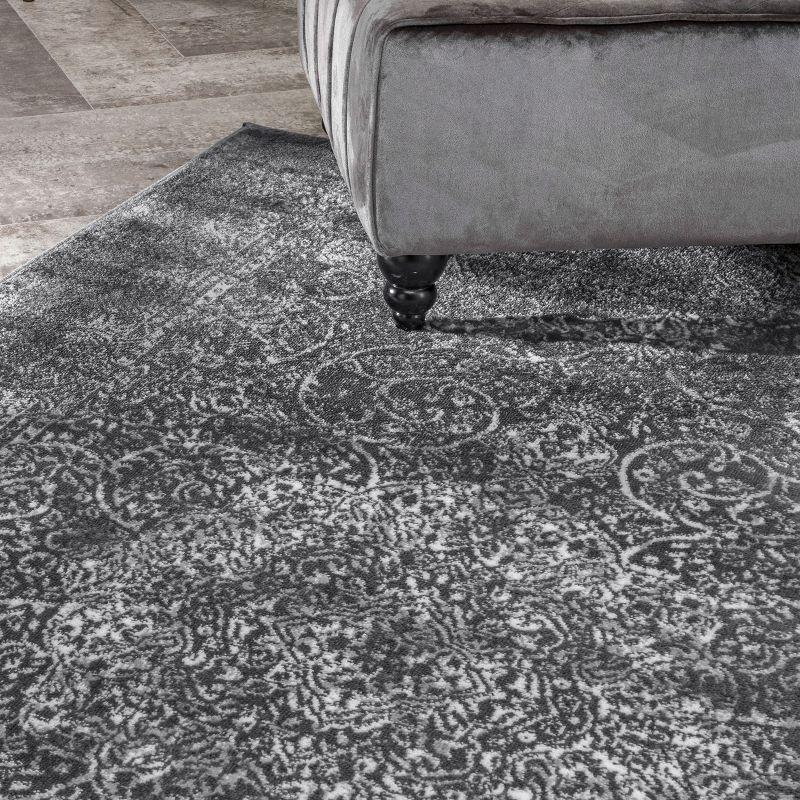 Nuloom Delores Oriental/Persian 9x12 Indoor Area Rug for Living Room Bedroom Dining Room Kitchen, Dark Grey/Ivory