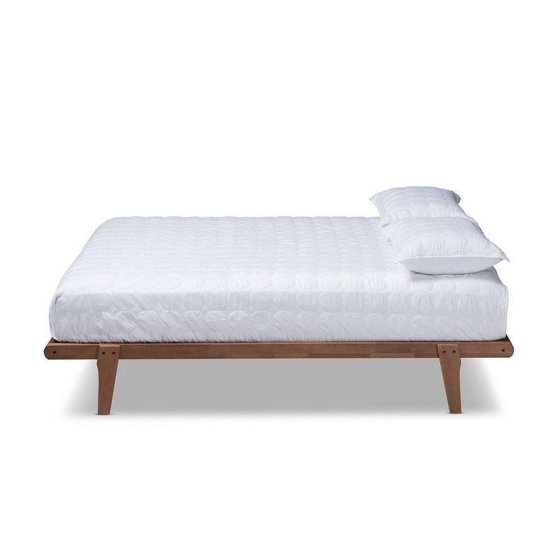 Queen Kaia Finished Wood Platform Bed Frame Brown - Baxton Studio: Rubberwood, Mid-Century Design, No Box Spring Required